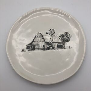 Robert Stanley Salad Desert Plate Stoneware Rustic Farmhouse Barn Windmill 8.25”